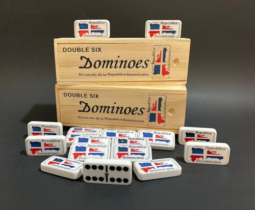 Dominican Flag Dominoes Double Six 2pcs Value Pack - Classic Dominos Set for Cultural Pride Dominican Republic