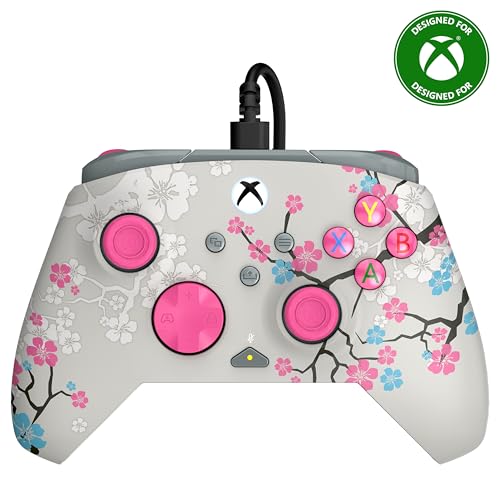 Turtle Beach Rematch Advanced Wired Gaming Controller for Xbox & PC | Xbox Series X|S, Xbox One, PC, 2 Remappable Buttons, Hall-Effect Triggers, Audio Controls, Glows-in-the-Dark, Cherry Blossom - color: Cherry Blossom