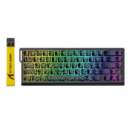 ATTACK SHARK X68HE RT Mechanical Gaming Keyboard 60% Wired TKL-BlackContour | Adjustable Actuation,Hall Effect Magnetic Switch,8KHz Polling Rate,RGB Backlit,Top Mount,Side Printed Keycap for PC Mac Gamer - color: Black Contour, size: Keyboard