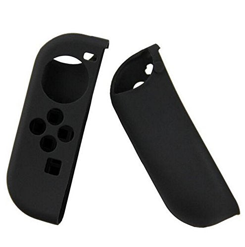 8 in 1 Silicone Protective Skin Soft Shell Case with Thumbsticks Grips Caps Cover for Switch Controller Skin Black