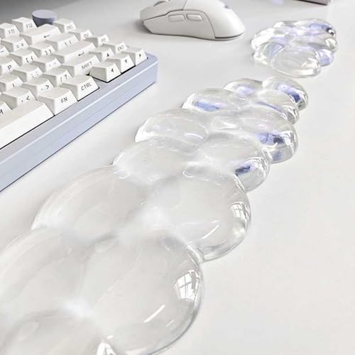 Mouse Pad with Wrist Rest, Soft Cloud Gel Keyboard Mouse Pad Set with Hand Wrist Support, Cute Non Slip Office Desk Accessories for Comfort/Pain Relief/Computer/Laptop (Clear Cloud) - color: Clear Cloud