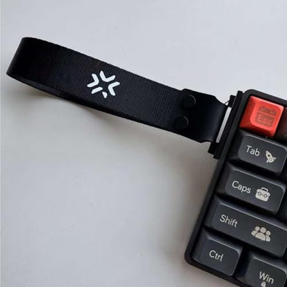 Mechanical Keyboard Ribbon Carrying Strap Heavy-Duty Polyester Wrist Wrap Lanyard for 60 Percent Compact Gaming Keyboards 1-Pair - color: Black red lines