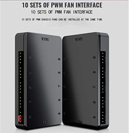 MasterFan hub 1 to 10 4PIN SATA PWM Fan Hub, Chassis Fan Cable hub Adapter, Strong Magnet adsorption is not Easy to Fall Off - style: 1to10 PWM Fan Hub