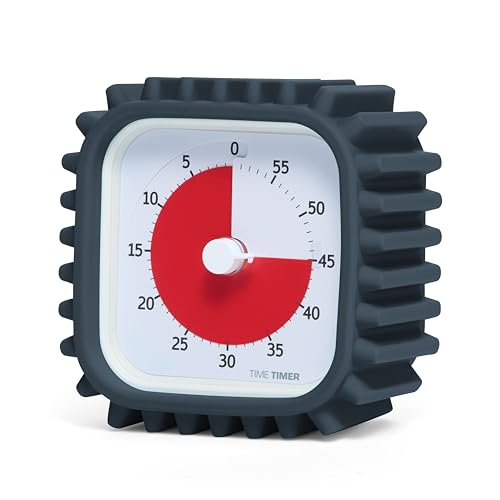 Time Timer MOD with Tire Protective Case - Charcoal Case with Visual Timer - Individual Sized 60 Minute Visual Countdown for ADHD, Autism, Kids, Students, and Pomodoro with Silent Operation (Tread)