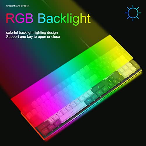 MageGee GT838 Gaming Keyboard and Mouse Combo, 104 Keys RGB Backlit Quiet Wired Keyboards for Laptop PC MAC, with Number Pad, Metal Panel, Anti-Ghosting, White Black - color: White Black