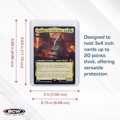 BCW 3x4 Topload Card Holder - Premium 35PT Thickness | 50 Pack | Quality Rigid PVC Protector for Standard Size Trading Cards | Card Holders for Sports Cards, MTG, Pokemon, and More - size: 50 Pack