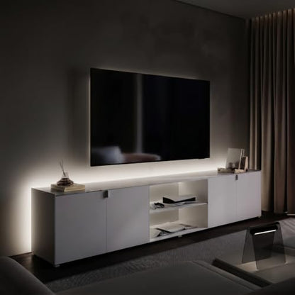 LED Backlight for TV Stand & Media Console, 26.2ft Tunable White LED Strip Lights (2700K-6500K), Dimmable with App & Remote, TV Bias Lighting, Standoff Mount Kit (4 Mounting Options) - color: Tunable White, size: TV Stand & TV Unit