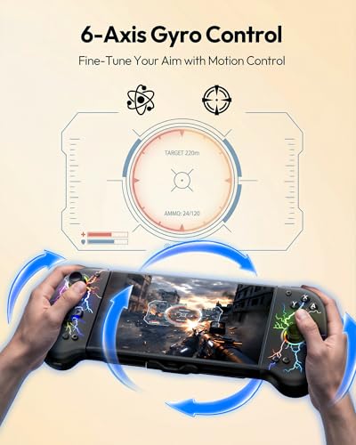 VOYEE Switch Controllers with Hall Effect Joystick & Kickstand, Compatible with Nintendo Switch/OLED, Wireless Pro Controller Ergonomic Grip Joypad with RGB Light, Turbo, Macro, 4 Game Slot Blue - color: Blue