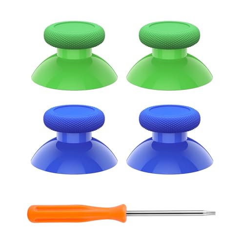 eXtremeRate Replacement Controller Joystick for Xbox One - 4 PCS Green & Blue Thumbsticks Analog Thumb Sticks for Xbox Series X/S, Xbox One S/X, Elite Controller with Repair Kit Screwdriver - color: Green & Blue