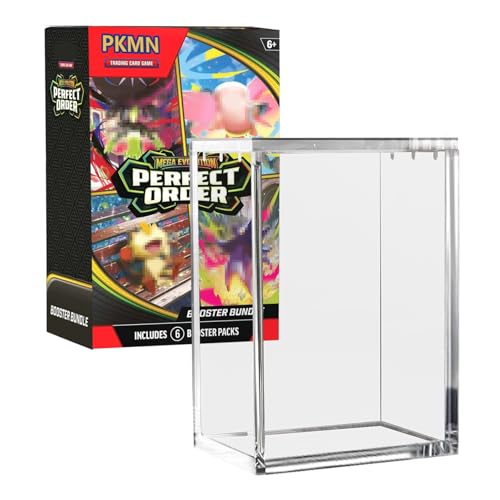 Booster Bundle Acrylic Case for Mega Evolution—Ascended Heroes/Perfect Order/Chaos Rising, N95 Magnetic Lid Clear Display Case, 5mm Thick Ptcg Protector Storage Box (Box Not Included)