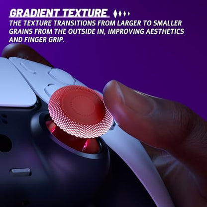 eXtremeRate ThumbsGear V3 Interchangeable Ergonomic Thumbsticks for PS5 Controller, Replacement Analog Thumb Sticks for PS4 Controller - Carmine Red 4 Height Adjustable Convex, Concave Grip Joysticks - color: Carmine Red