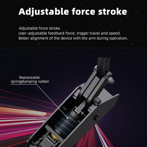 PXN HBS PC Handbrake, 16Bit Hall Sensor Linear Sim Racing Handbrake, Full Aluminum Alloy Construction, Adjustable Force & Stroke, USB Plug and Play, Compatible with PXN V9/V10/V12 & Logitech G27/G29, for Windows 7/8/10/11 Drifting Rally Games