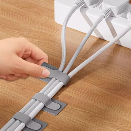 20PCS Cable Management Clips, Reusable Cable Management Organizer, Organizer in Home, Office, Kitchen, School - color: Grey