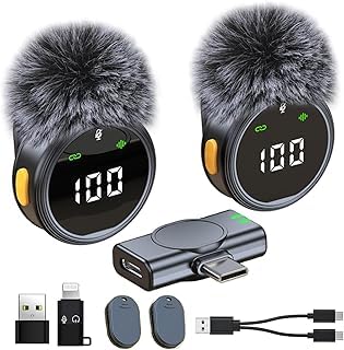 Wireless Lavalier Microphone for iPhone - iPad, Android Phone Computer, Mini Microphone for Live Streaming, Video Recording, Outdoor or Indoor Interviews, YouTube, TikTok, Vlog (H25) - color: H25