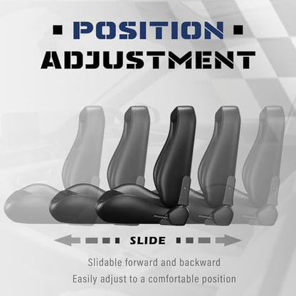 2 Pcs Adjustable Universal Racing Seats with Double Sliders, Reclinable Clasic Car Bucket Seats, 1 Pair of Sport Seats for Vehicles (OBS-Black) - color: OBS-Black