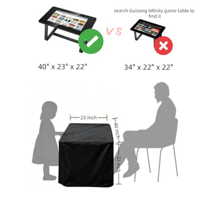 Game Table Cover,Screen Protector for 32" Multifunction Touchscreen Table | 40x23x22,Waterproof Dustproof Heavy Duty Oxford Fabric,for MWE-QIXZOCV 32" FHD Touchscreen Game Table MWE-CS32BCT214 - size: Game Table-40"x23"x22"