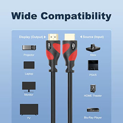 Postta HDMI 케이블(15.2m(50피트) 레드) HDMI 2.0V 4K 2160P, 1080P, 3D, 오디오 리턴 및 이더넷 지원 - 1팩 - color: 레드, size: 50FT
