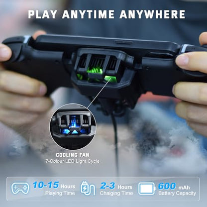 Joso Phone Controller for iPhone/Android with Phone Case Support, Mobile Gaming Controller with Cooler for iPhone 16/15/14, Galaxy S24/S23/S22 - Universal Fit, Customizable Buttons, Turbo