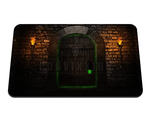 Dungeon Master Neoprene Playmat Custom Made Board Game Mat for Magic TCG CCG LCG (18" x 12") - size: 18" x 12"