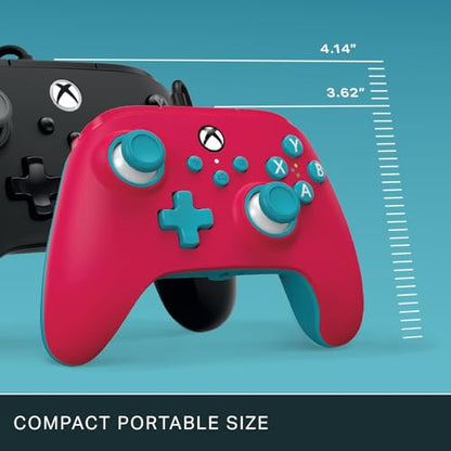PowerA Nano Enhanced Wired Controller for Xbox Series X|S - Red Sky, portable, compact, gamepad, hall effect thumbsticks, gaming controller, works with Xbox One and Windows 10/11 - color: Various