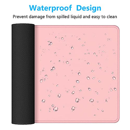 Dapesuom Large Mouse Pad, Extended Gaming Mouse Mat with Stitched Edges, Full Size Desk Mats with Non-Slip Base, Computer Big Desktop Keyboard Pad for Gamer, Laptop, Office, 23.6 x 11.8 in, Pink - color: Pink, size: 23.6L x 11.8W inches