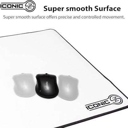 XL Extended Gaming Mouse Pad/Mat 34"x14"(White) - Large & Wide Desk Cloth Mousepad - Stitched/Water Proof/Non Slip Base - color: White, size: XL 34"x14"