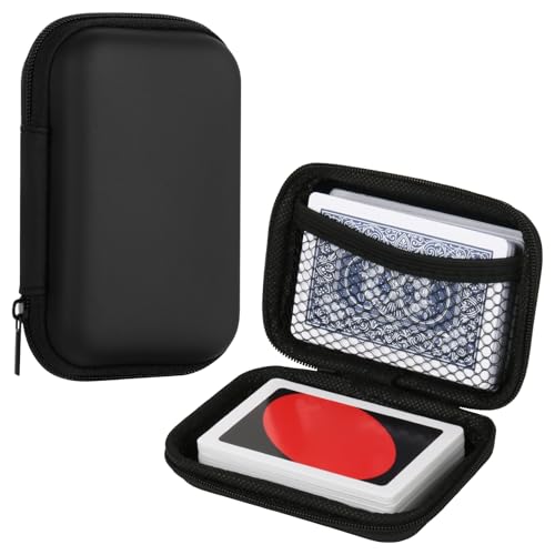Cosmos 2 Pcs Playing Card Case Travel Game Card Hard Case Compatible with UNO Card Game, Card Deck Holder Poker Card Storage Box Carrying Card Bag for Classic Game Card, Trading Card (Case ONLY)