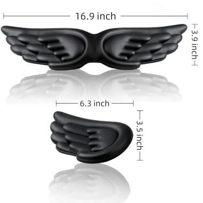 inbesk Angel Wing Wrist Rest Ergonomic Memory Foam Wrist Rest for Computer Keyboard Mouse Set, Cute Gaming Keyboard Cushion Hand Support PU Leather Surface Anti-Slip Waterproof Dirt Resistant (Black) - color: Black