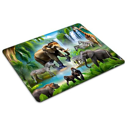 Square Mouse Pad Animal Paradise，Colorful Baby Elephant-1,Gaming Mouse Pads for Desk,Soft Computer Waterproof Non-Slip Mouse Mat - color: Animal Paradise