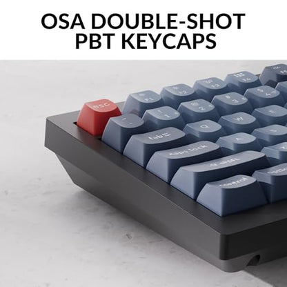 Keychron V6 Max Wireless Custom Mechanical Keyboard, 2.4 GHz Bluetooth 5.1 QMK Full-Size Layout RGB with Hot-swappable Silent Red Switch Compatible with Mac Windows Linux - color: Hot-swap Keychron K Pro Silent Red Switch