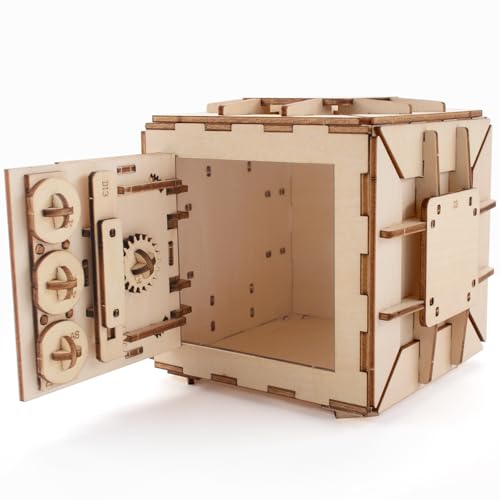3D Wooden Puzzles for Adults, Safe Boxes, Brain Games Model Kit for Adults and Kids to Build, Mechanical Treasure Box Brain Teaser, Gifts for Adults and Teens (Safe Box) - color: Safe Box