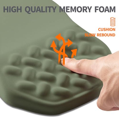 Ergonomic Slope Mouse Pad Wrist Support, Wrist Rest Mousepad for Carpal Tunnel Pain Relief with Massage Bulge and Slow Rebound Memory Foam (12x8 inch, Olive Green) - color: Am020-olive Green