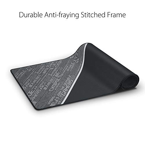 ASUS ROG Sheath BLK Gaming Mouse Pad – 35.4” x 17.3", Extra-Large Surface, Ultra-Smooth for Precise Mouse Control, Anti-Fray Stitched Edges, Non-Slip Base - Black/Gray - color: Black/Gray, size: 35.4L x 17.3W inches