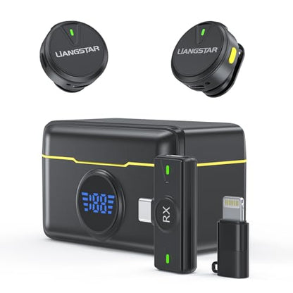 Wireless Lavalier Microphone for iPhone/Android, Mini Microphone with Charging Case Noise Canceling, 40H Battery Life, Lapel Mic with Mute Button for Video Recording, Interview, Vlog, TikTok
