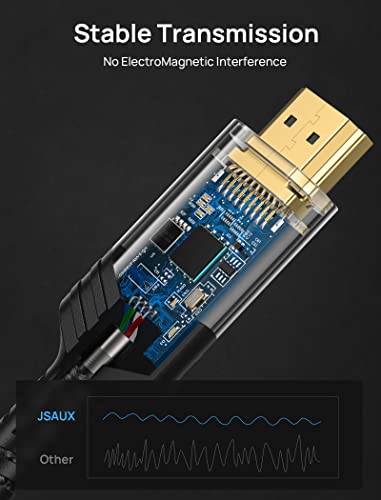 JSAUX 10K HDMI Cable 2.1 6FT 2-Pack, 48Gbps 8K@60Hz 4K@120Hz eARC HDR10 3D | Ultra High Speed HDMI 2.1 Cable, 48Gbps 8K@60Hz 4K@120Hz, Compatible with PS5 PS4 X-Box Roku TV HDTV Blu-ray LG Samsung QLED - color: Red, size: 6ft