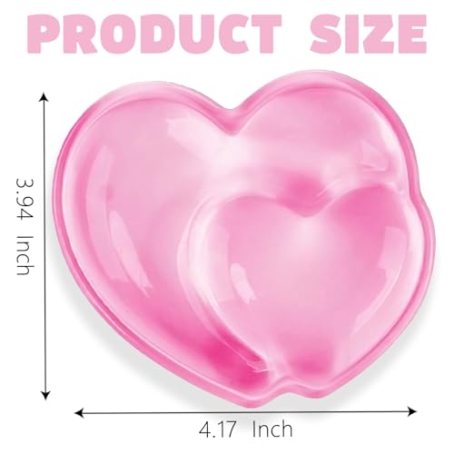 Gel Wrist Rest for Keyboard and Mouse Transparent Pink Heart Elbow Pad Cushion Ergonomic Cute Clear Cool Mouse Wrist Pad Silicone Non-Slip Support for Computer Gaming Home Office Hand Pillow - color: Heart Pink