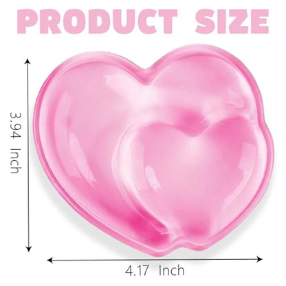 Gel Wrist Rest for Keyboard and Mouse Transparent Pink Heart Elbow Pad Cushion Ergonomic Cute Clear Cool Mouse Wrist Pad Silicone Non-Slip Support for Computer Gaming Home Office Hand Pillow - color: Heart Pink