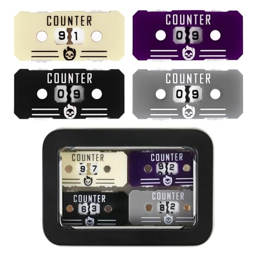 4Pcs MTG Life Counter Twin Digits with Metal Box, Health Tracker Life Counter for Magic the gatering, Compatible with MTG Magic Card Games Accessories RPG D&D CCG TCG Tabletop Board Games - color: B Color-4pcs