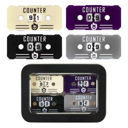 4Pcs MTG Life Counter Twin Digits with Metal Box, Health Tracker Life Counter for Magic the gatering, Compatible with MTG Magic Card Games Accessories RPG D&D CCG TCG Tabletop Board Games - color: B Color-4pcs
