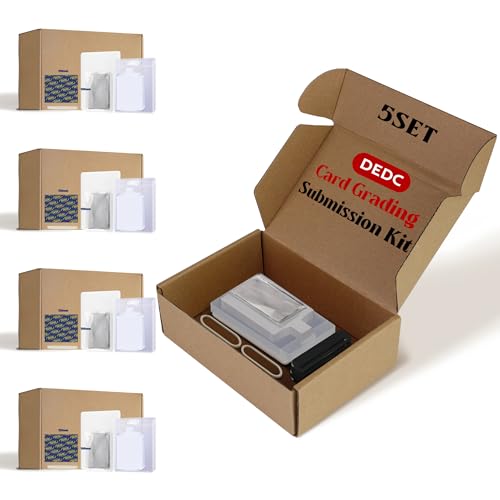 DEDC Card Grading Submission Kit, Card Grading Kit Shipping Mailing Kit Box for PSA, CGC, SGC Trading Card- 25 Semi Rigid Card Holders, 50 Card Sleeves, 1 Shipping Label + 1 Wiping Cloth (5-Set- PSA) - size: 5-set- PSA