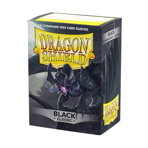 Dragon Shield | Standard Size Card Classic Sleeves | 100 CT - Smooth & Tough Premium TCG Sleeves - Compatible with Pokemon, Flesh & Blood, One Piece & Magic the Gathering | Black - color: Black