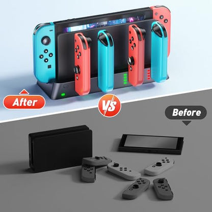 Switch Controller Charger Dock Station for PSP Gaming Console Compatible with Nintendo Switch & OLED Model Joy-con, Charging Dock Station Support to Charge 6 Joycons - size: 7.9''