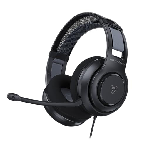 Turtle Beach Atlas 200 Wired Multiplatform Gaming Headset for PC, Xbox, PS5 | PlayStation, 50mm Drivers, 24-bit High-Fidelity Audio, PC USB Splitter, Waves 3D Audio, Flip-to-Mute Mic, Memory Foam, Black