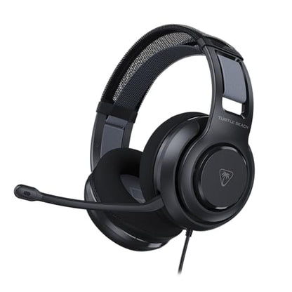 Turtle Beach Atlas 200 Wired Multiplatform Gaming Headset for PC, Xbox, PS5 | PlayStation, 50mm Drivers, 24-bit High-Fidelity Audio, PC USB Splitter, Waves 3D Audio, Flip-to-Mute Mic, Memory Foam, Black