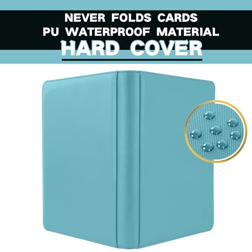 1000+ Pockets Trading Card Binder, 16-Pocket Card Ablum Compatible with MTG,Sports Cards & Other Standard Size Trading Cards (LIGHT BLUE) - color: LIGHT BLUE