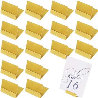 Tinsow 16 Elegant Gold Table Number Holders, Perfect Metal Place Card Stands and Picture Frame Display for Wedding Reception, Anniversary, Birthday Party Decorations
