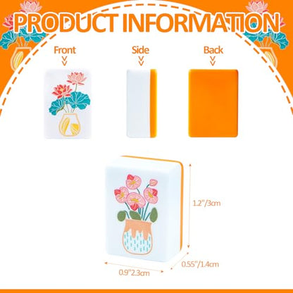 American Mahjong Tile Set, 160 Orange Engraved Melamine Mahjong Tiles with Mahjong Tile Bag and Mahjong Accessories - color: Orange