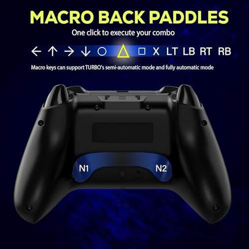 QRD Spark N5 Wireless Controller for PS5 Pro Slim PS4 PS3 PS2 Steam Deck PC Windows Mac iOS Android TV Box, Halleffect Gamepad Joystick with Touchpad, 6 Axis Gyro, Dual Vibration, Mapping, Macro