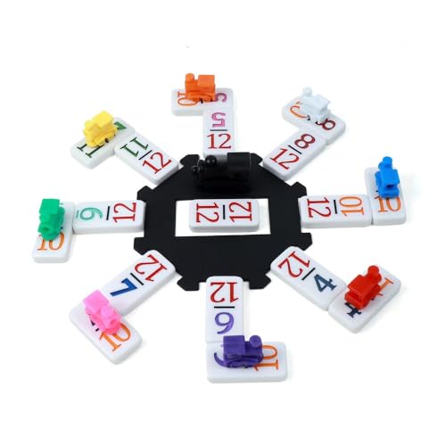KAILE Mexican Train Dominoes Set with Numbers, Colorful Double 12 Numeral Mexican Train Dominoes Set with Durable Travel Case - Vibrant Fun for Family Game Night, Parties, and Gatherings