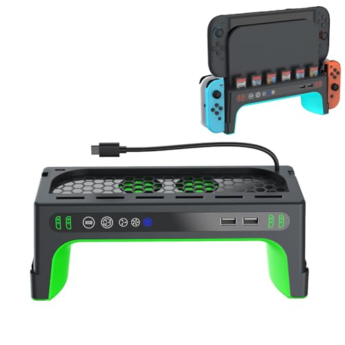 Stand for Switch 2 Game Console Cooling Fan with RGB Lighting Heat Sink Base for Switch Station Dock